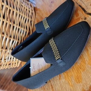 NWT Skechers‎ sz 9 Black Knit Stretch Loafers Memory Foam